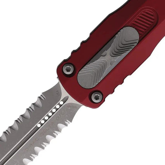 Microtech Auto Dirac Delta DE OTF Dagger For EDC Enthusiasts Merlot Aluminum Handle M390 Blade Glass Breaker by Microtech