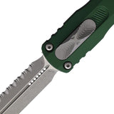 Microtech Auto Dirac Delta DE OTF Knife With Emerald Green Aluminum Handle M390 Serrated Blade For EDC by Microtech