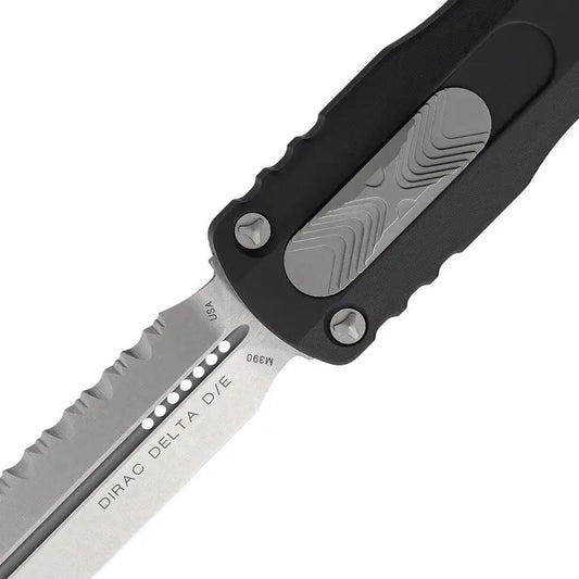 Microtech Auto Dirac Delta Ser OTF Knife Automatic Opening Tactical D E 227 12 Bohler M390 Double Edge Glass Breaker Aluminum Handle by Microtech