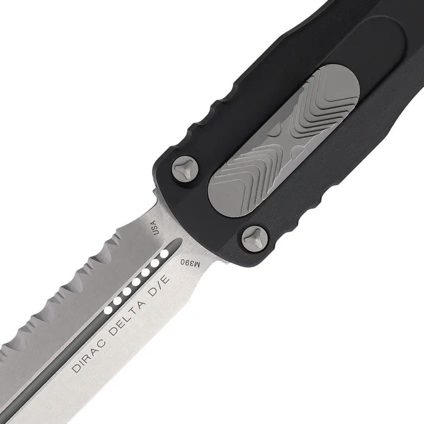 Microtech Auto Dirac Delta Ser OTF Knife Automatic Opening Tactical D E 227 12 Bohler M390 Double Edge Glass Breaker Aluminum Handle by Microtech