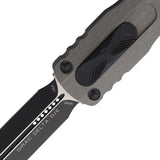 Microtech Auto Dirac Delta D E OTF Knife For EDC Enthusiasts With M390 Dagger Blade Gray Aluminum Handle by Microtech