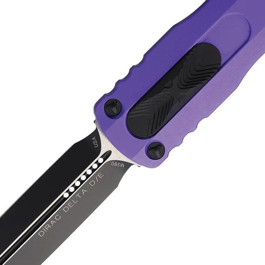 Microtech Auto Dirac Delta Double Edge OTF Knife With Purple Aluminum Handle For Collectors by Microtech