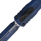 Microtech Auto Dirac Delta D E OTF Knife Premium Auto Opening, M390 Blade, Weathered Blue Aluminum, EDC Tactical by Microtech