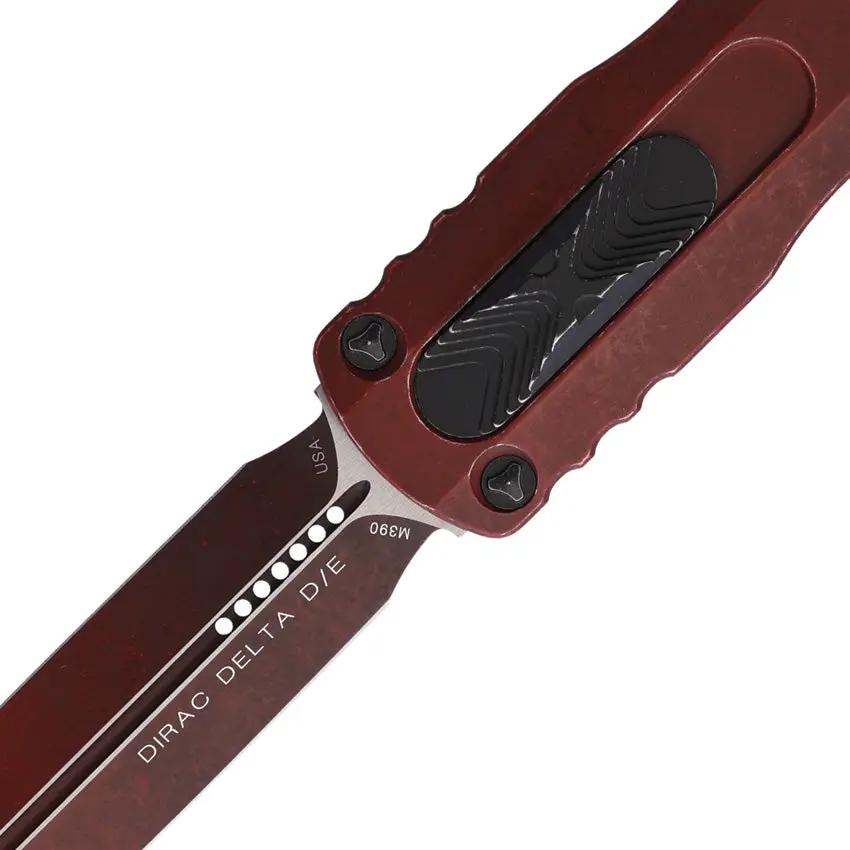 Microtech Auto Dirac Delta DE OTF Knife With M390 Blade Crimson Finish And Durable Aluminum Handle For EDC Enthusiasts by Microtech