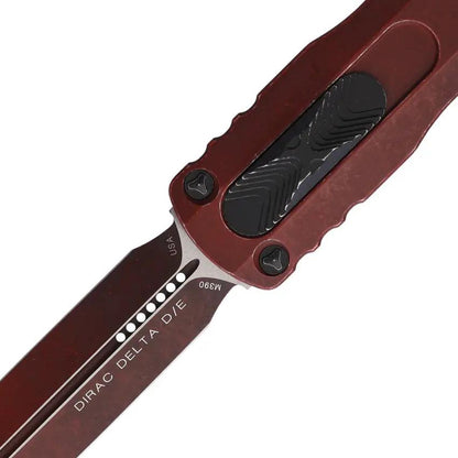 Microtech Auto Dirac Delta DE OTF Knife With M390 Blade Crimson Finish And Durable Aluminum Handle For EDC Enthusiasts by Microtech