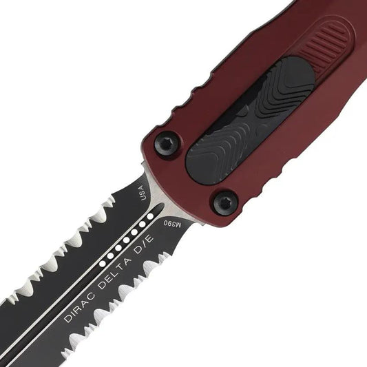 Microtech Automatic Dirac Delta OTF Knife With 5.63in Closed 3.79in M390 Dagger Blade Merlot Aluminum by Microtech