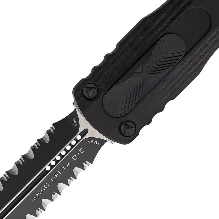 Microtech Auto Dirac Delta D E OTF Knife For Tactical EDC Enthusiasts With M390 Blade Glass Breaker Aluminum Handle by Microtech