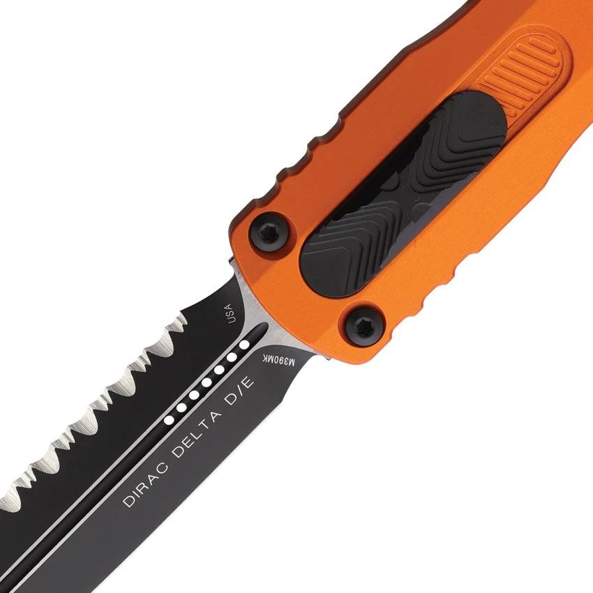 Microtech Auto Dirac Delta OTF Knife 2273OR Tangerine Aluminum Handle M390 Glass Breaker Tactical by Microtech