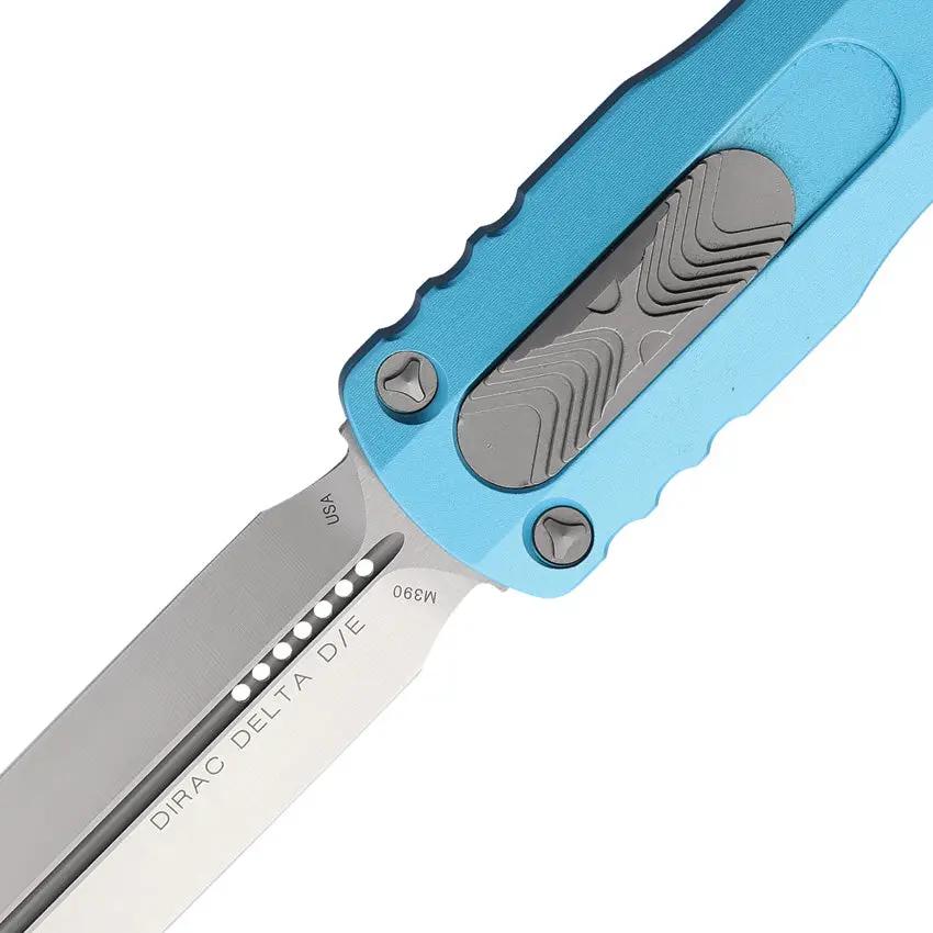 Microtech Auto Dirac Delta OTF Knife for EDC Enthusiasts Turquoise Aluminum Handle M390 Blade by Microtech