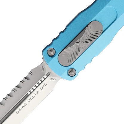 Microtech Auto Dirac Delta Double Edge OTF Knife With Turquoise Handle M390 Blade Glass Breaker For EDC Enthusiasts by Microtech