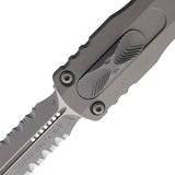 Microtech Auto Dirac Delta D E OTF Knife Gray Aluminum Handle M390 Serrated Blade Glass Breaker For Tactical Collectors by Microtech