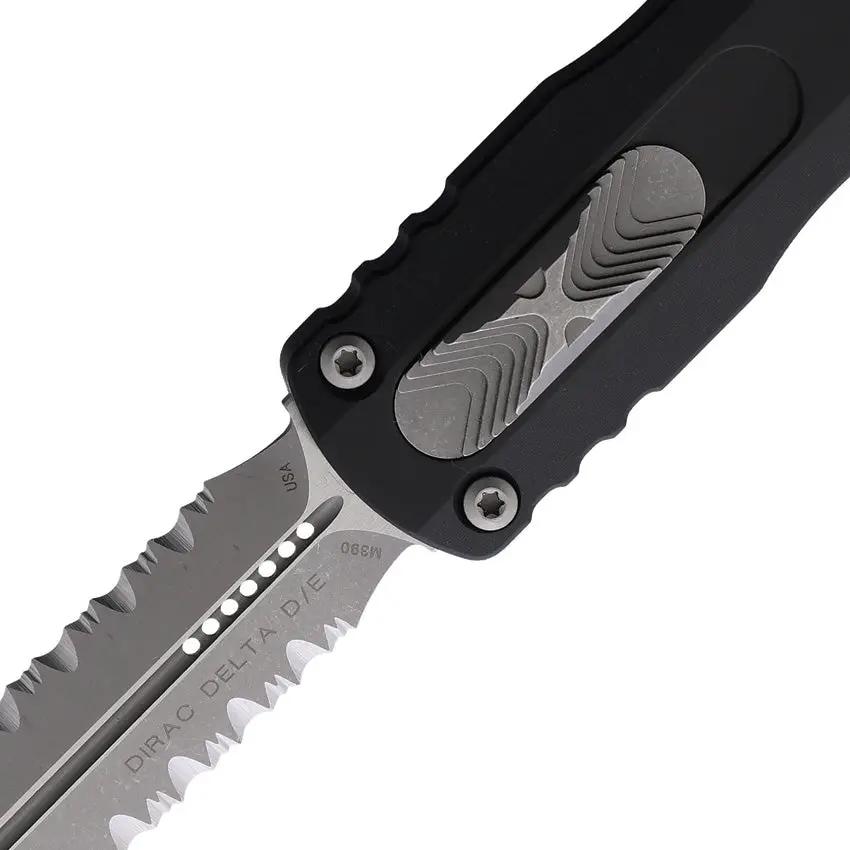 Microtech Auto Dirac Delta DE OTF Knife with 3.79in Double-Edge M390 Blade Glass Breaker for Collectors by Microtech