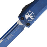 Microtech UTX-85 Single Edge Auto OTF Knife Weathered Blue Aluminum Handle Glass Breaker EDC Enthusiasts by Microtech