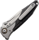 Microtech Socom Bravo Mini Framelock Knife Bead Blast Partially Serrated Blade Titanium Handle Carbon Fiber Inlay EDC by Microtech