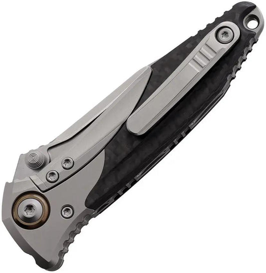 Microtech Socom Bravo Mini Framelock Knife Elite EDC Serrated 3.5 Inch Blade Titanium Handle Carbon Fiber Inlay by Microtech
