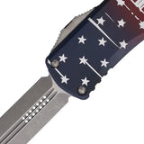 Microtech Auto OTF Hera Flag Dagger Knife For Collectors With American Flag Aluminum Handle 4.38in Closed 3in Blade by Microtech