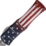 Microtech Auto OTF Hera Flag Dagger Knife For Collectors With American Flag Aluminum Handle 4.38in Closed 3in Blade by Microtech