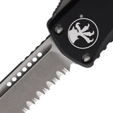 Microtech Hera OTF Auto Knife Elite EDC Enthusiasts Gear Black Aluminum Handle Partially Serrated 3 Inch Blade by Microtech