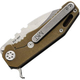 Medford 187F Framelock Bronze Folding Knife - D2 Blade Bronze Anodized Titanium Handle Extended Tang by Medford