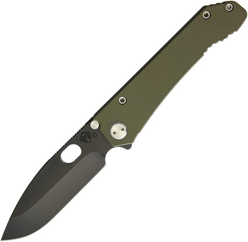 Medford Deployment Framelock OD Green - 5.25in Closed D2 Tool Steel Drop Point Blade Titanium Back Handle