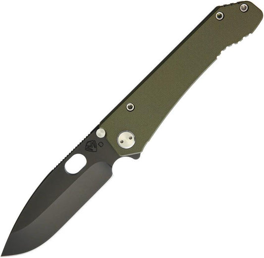 Medford Deployment Framelock OD Green - 5.25in Closed D2 Tool Steel Drop Point Blade Titanium Back Handle