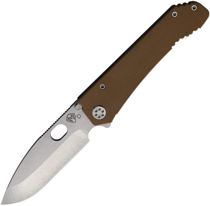 Medford Deployment Framelock - 4-Inch D2 Blade Coyote Brown G10 Handle With Titanium Back And Pocket Clip