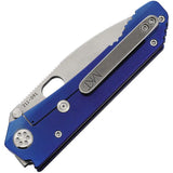 Medford 187 DP Framelock - D2 Tool Steel Drop Point Blade, Blue Anodized Titanium Handle, Water Tight Case by Medford