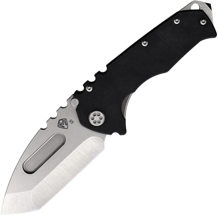 Medford Praetorian G Framelock Knife - S35VN Tanto Blade Black G10 Handle Titanium Back Glass Breaker