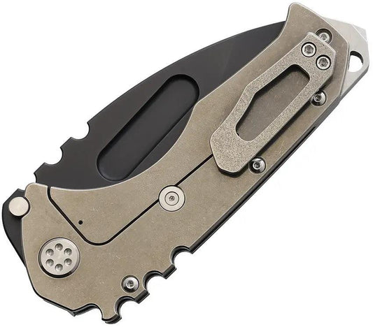Medford Praetorian T Framelock DP MK0124PD-01TM-TSCS - S45VN Black DLC Drop Point Blade With Titanium Handle by Medford