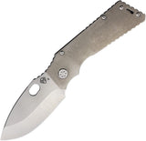 Medford TFF-1 Framelock S45VN Knife - Tumbled Titanium Handle, Drop Point Blade, Thumb Pull