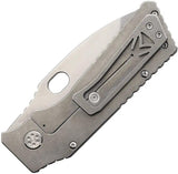 Medford TFF-1 Framelock S45VN Knife - Tumbled Titanium Handle, Drop Point Blade, Thumb Pull by Medford