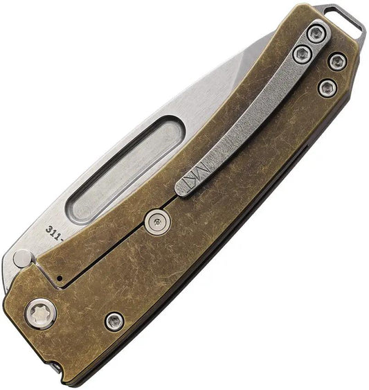 Medford Midi Marauder Framelock - 3.5in S35VN Drop Point Blade, Bronze Anodized Titanium Handle by Medford