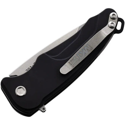 Medford Smooth Criminal Button Lock - S35VN Blade, Black Anodized Aluminum Handle, Extended Tang by Medford