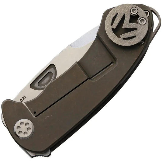 Medford Theseus Bronze Framelock - S35VN Blade, Titanium Handle, Extended Tang, Lanyard Hole, Water Tight Case by Medford