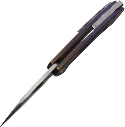 Medford Theseus Framelock Knife - Bronze Violet Fade Titanium Handle Extended Tang Lanyard Clip Water Tight Case by Medford