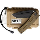 Medford Marauder Framelock - 5in Closed, 4.25in PVD Black 3V Blade, Bronze Titanium Handle, Glass Breaker by Medford