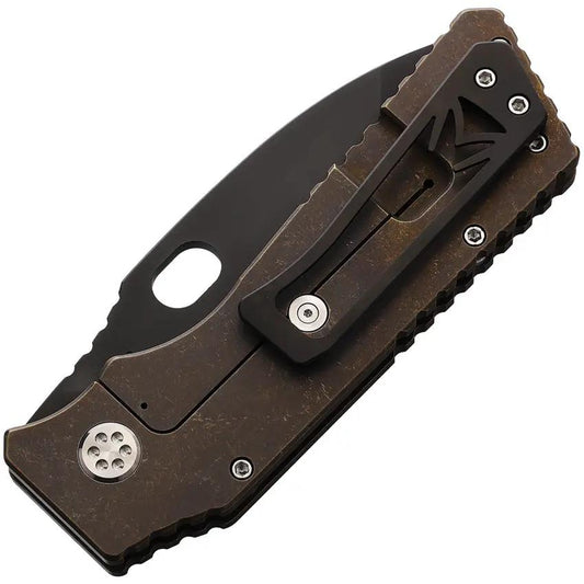 Medford TFF-Holder Framelock - 5.5 Inch Closed, 4 Inch S35VN Blade, Bronze Anodized Titanium Handle, Watertight Case by Medford