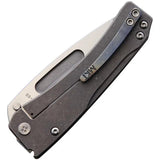 Medford Slim Midi Framelock Tanto MK201STT-03TM - S35VN Blade Flame Anodized Titanium Handle Lanyard Hole by Medford