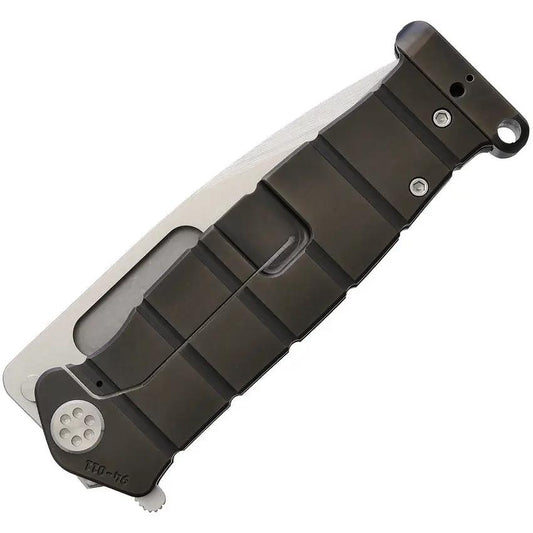 Medford USMC FF Framelock MD204STQ - 4 Inch S35VN Drop Point Blade Black PVD Titanium FrameLock by Medford