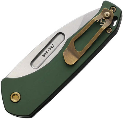 Medford Auto Swift Button Lock Green Aluminum Handle Knife - Automatic Opening With Pocket Clip by Medford