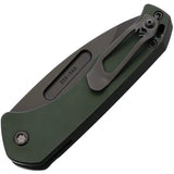 Medford Auto Swift Button Lock Green - Automatic Opening, S35VN Blade, Titanium Handle by Medford