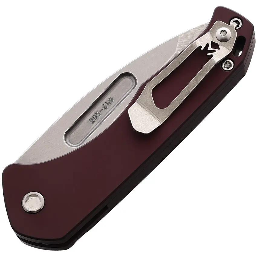 Medford Auto Swift Button Lock - Red Aluminum Handle S35VN Tanto Blade 4.25in Closed With Pocket Clip by Medford
