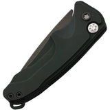 Medford Auto Smooth Criminal Button Knife Automatic Opening 3In S35VN Drop Point Blade OD Green Aluminum Handle by Medford