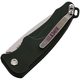 Medford Auto Smooth Criminal - Automatic Opening Green Anodized Aluminum Handle With S45VN Drop Point Blade by Medford