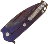 Medford Praetorian Slim Framelock Knife - Bronze Violet Fade Titanium Handle With S45VN Drop Point Blade by Medford
