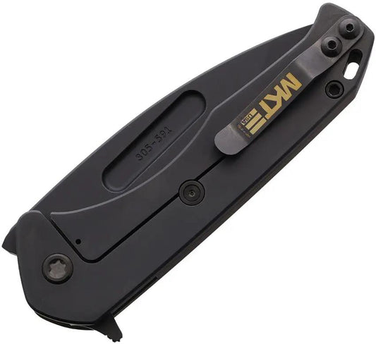 Medford Swift Flipper Framelock Knife - Gold PVD Titanium Handle, Black DLC Blade, 3.38-Inch S45VN Tanto by Medford