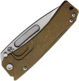 Medford Slim Midi Framelock Left Hand - S45VN Drop Point Blade, Bronze Titanium Handle, Water Tight Case by Medford
