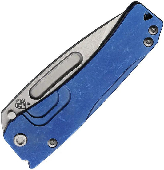 Medford Slim Midi Framelock Left Hand MKL2014TD-37A2 - Blue Anodized Titanium Handle With S45VN Drop Point Blade by Medford