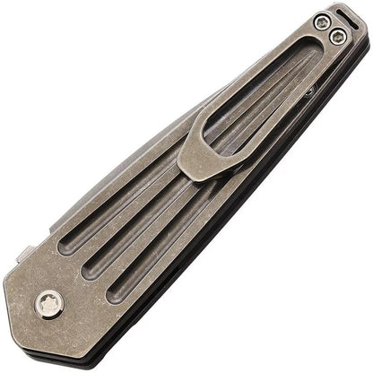 Medford Knife And Tool Nosferatu Button Lock Knife - 3.5 Inch Satin S35VN Blade With Titanium Handle Water Tight Case by Medford