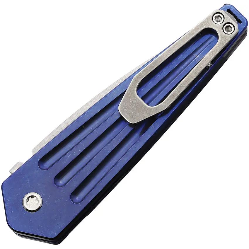 Medford Auto Nosferatu Button Lock - Automatic Opening Knife With Satin S45VN Blade And Blue Titanium Handle by Medford